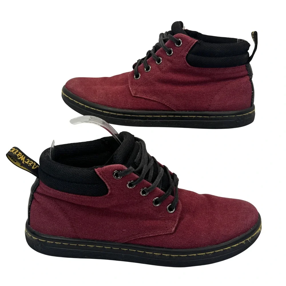 Dr. Martens‎ Leyton Burgundy Canvas Chukka Boots Maroon Sneaker Boots W6 EU37